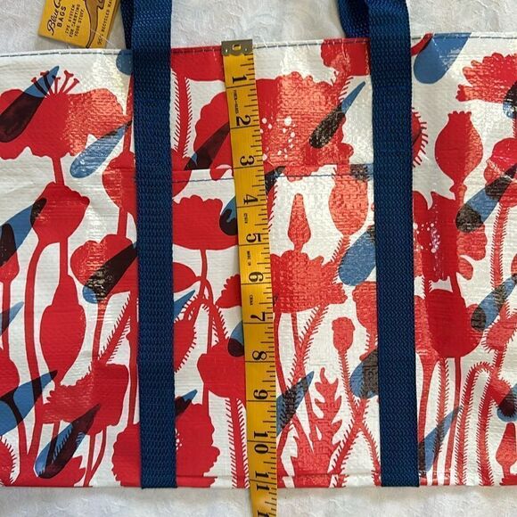 Blue Q Retro Shoulder Tote Bag with Zipper Abstract Floral - Picture 12 of 16
